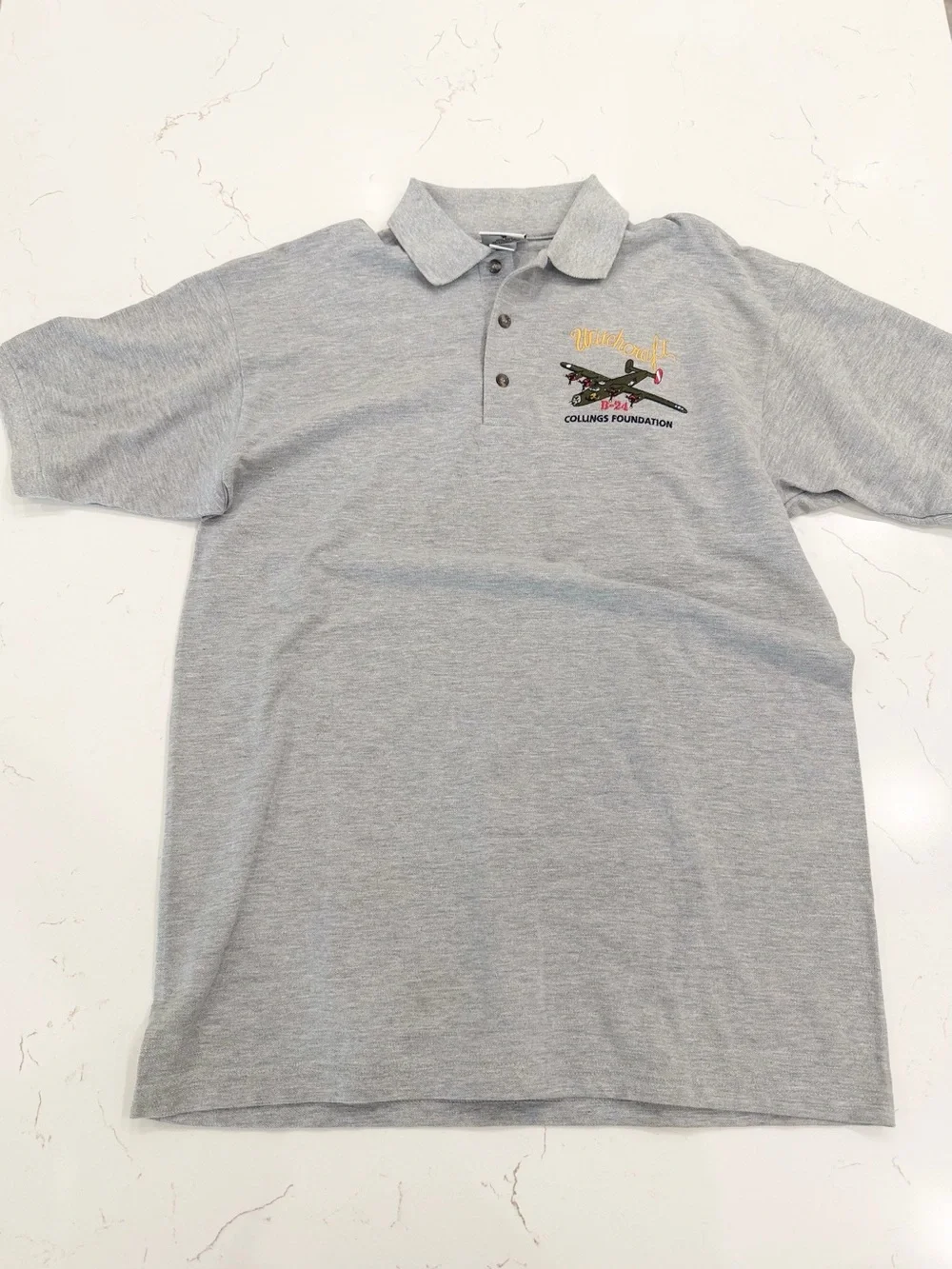 B-24 Witchcraft Collings Foundation Embroidered Aviation Polo Memorabilia